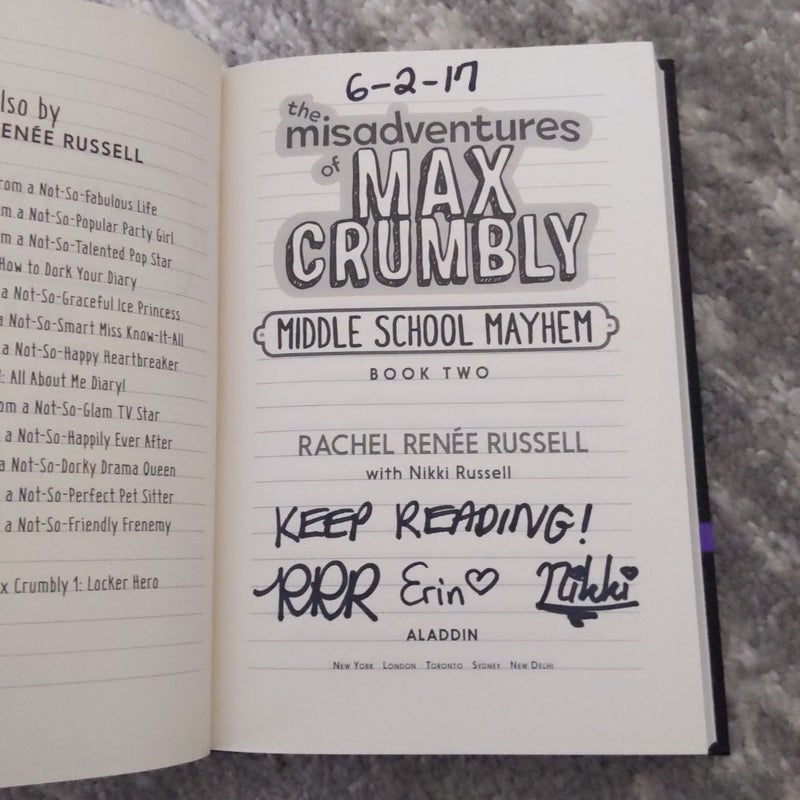 The Misadventures of Max Crumbly 2 Signed 