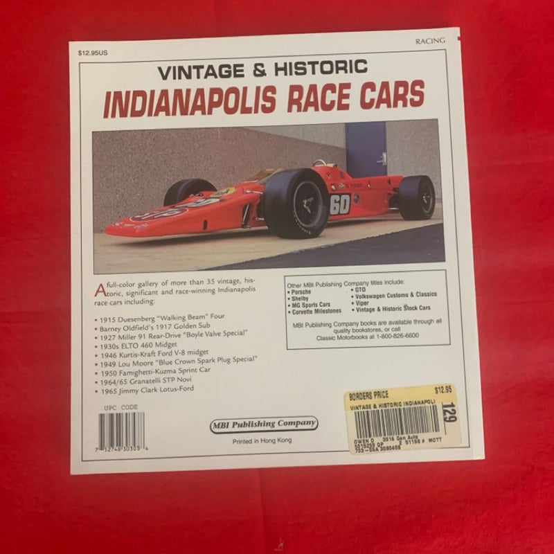 Vintage and Historic Indianapolis Race Cars 