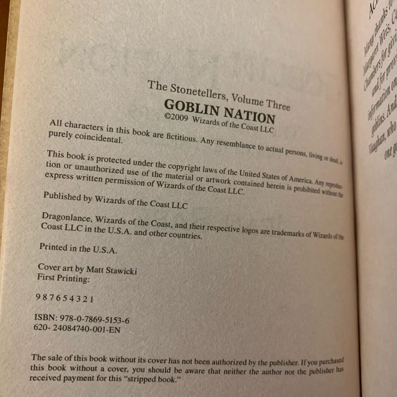 DragonLance: Complete Stonetellers Trilogy Set: The Rebellion, Death March, Goblin Nation, All First Edition First Printing