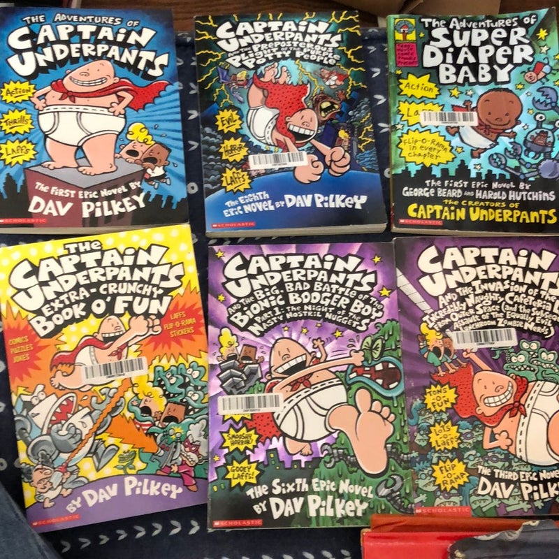 The Captain Underpants 6 Book Bundle by Dav Pilkey, Paperback