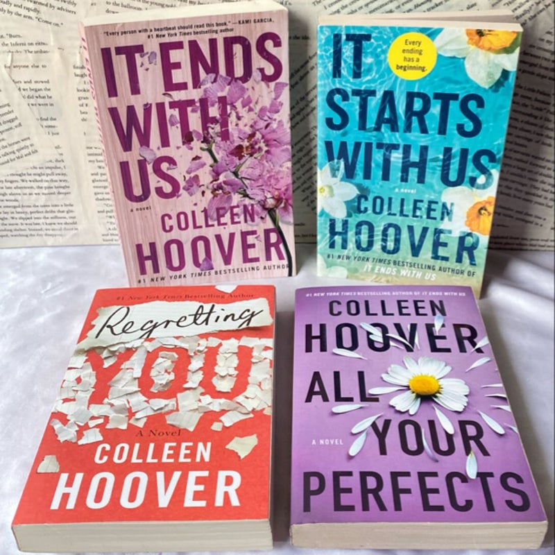 Colleen Hoover Book Box (It Starts with Us, It Ends With Us, All Your Perfect, Regretting you) 