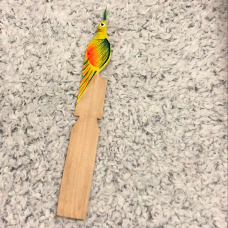 Wooden bird bookmark 