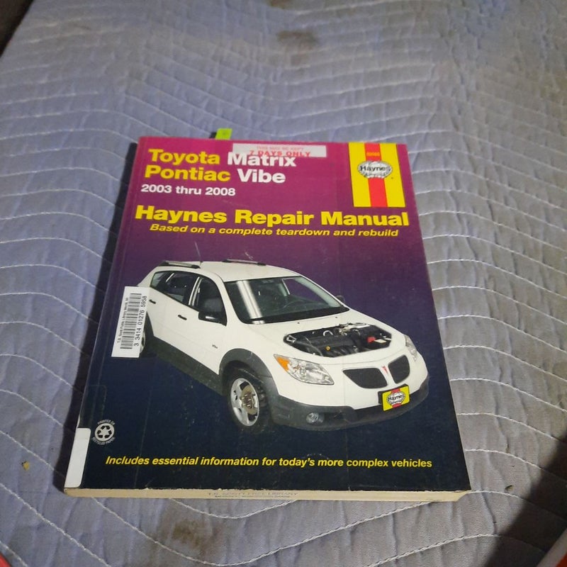 Toyota Matrix and Pontiac Vibe, '03-'08