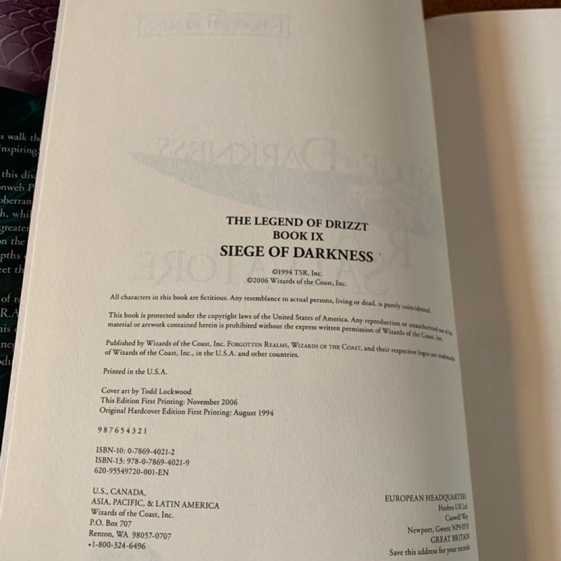 Siege of Darkness, First Edition First Printing