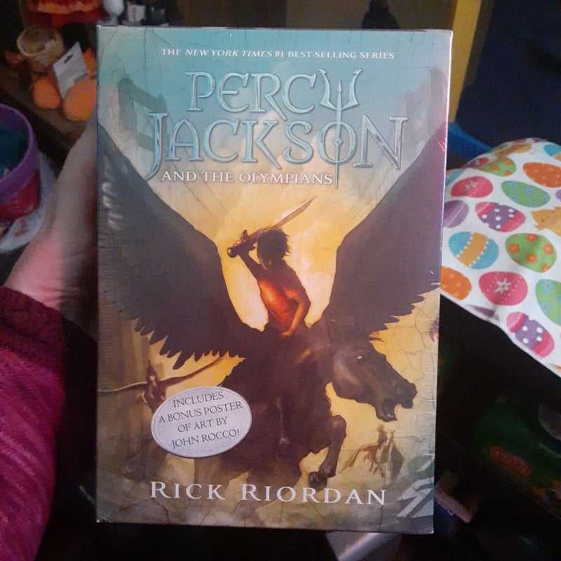 Percy Jackson and the Olympians 5 Book Paperback Boxed Set (new Covers W/poster)