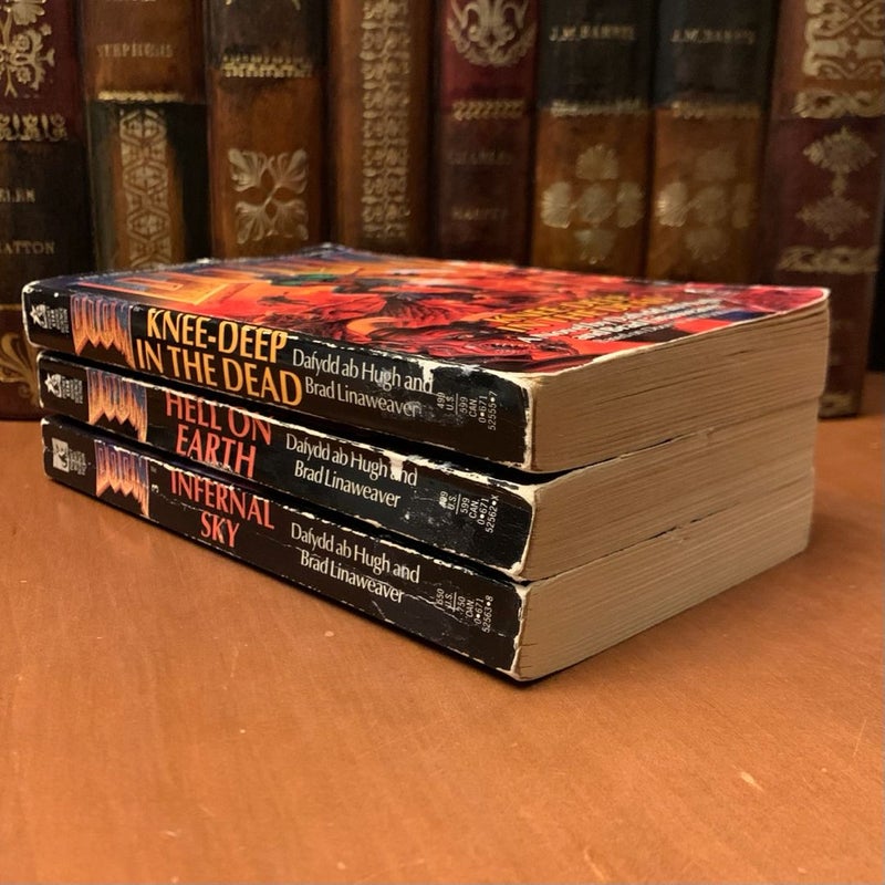 DOOM Novel Series 1-3: Knee Deep in the Dead, Hell on Earth, Infernal Sky, All First Edition First Printing