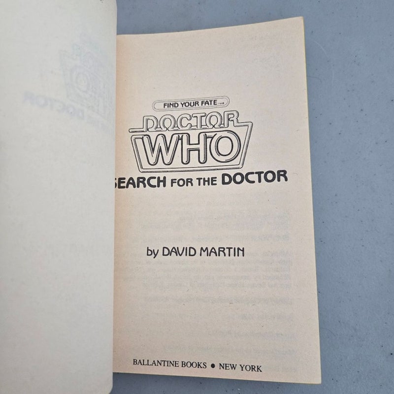Doctor Who Search for the Doctor Find Your Fate #1 