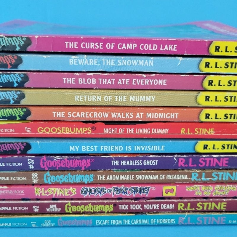 GOOSEBUMPS BOOKS LOT OF 12 ORIGINAL VINTAGE 1990s SCHOLASTIC FEAR STREET BEWARE