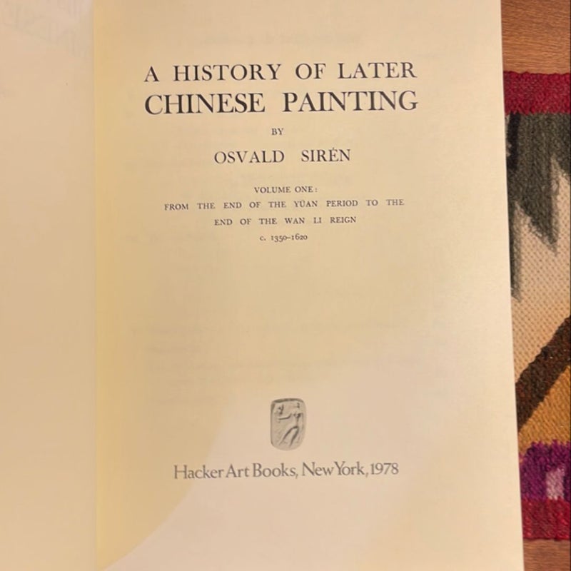 A History of Later Chinese Painting