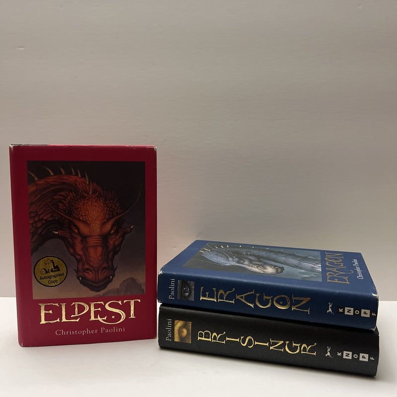 The Inheritance Cycle Series (1 SIGNED & 2 FIRST EDITION) Books 1-3: Eragon, Eldest, & Brisingr