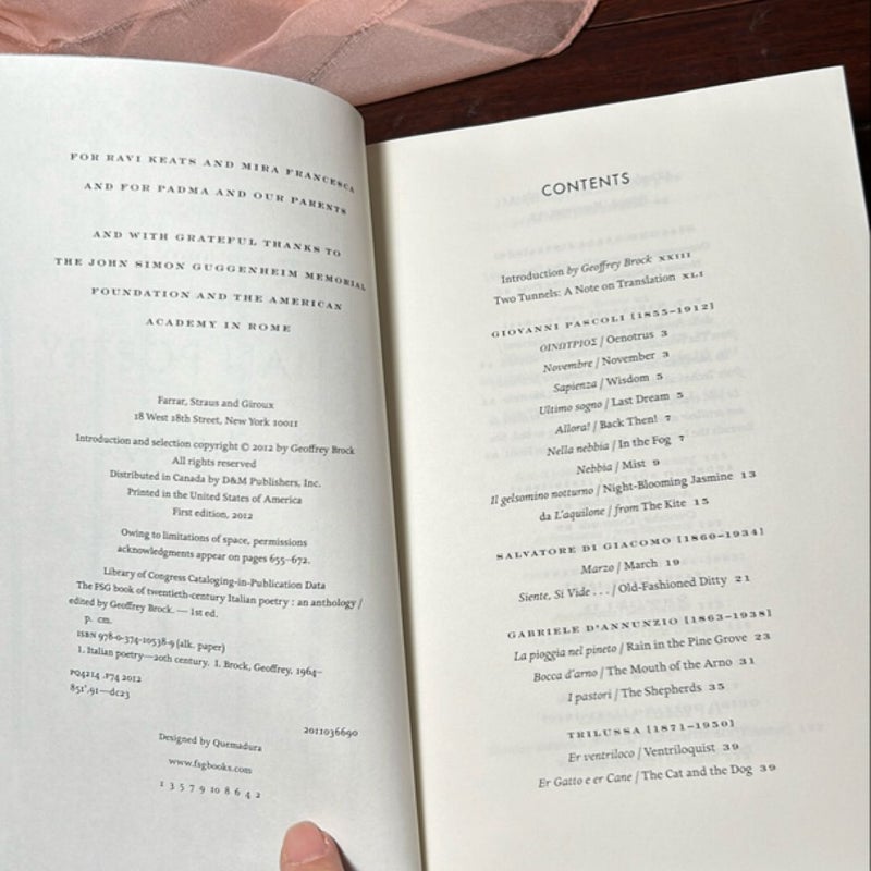 The FSG Book of Twentieth-Century Italian Poetry (2012 1st Ed/1st)
