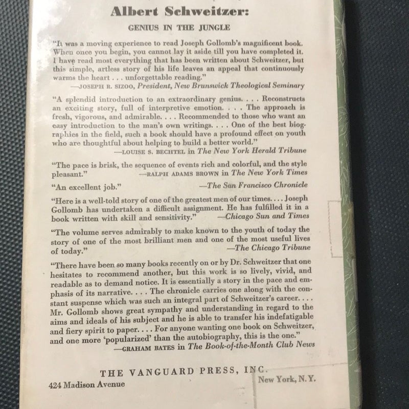 Albert Schweitzer Genius In the Jungle 