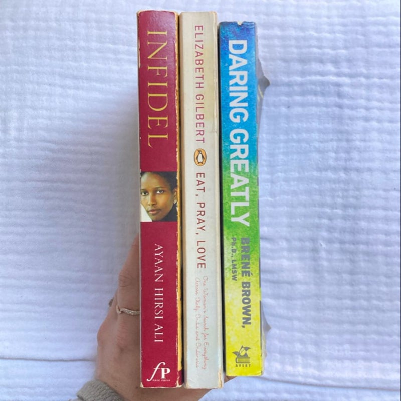 Nonfiction bundle: Daring Greatly, Eat Pray Love & Infidel