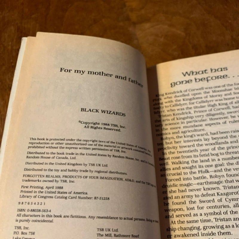 Black Wizards, First Edition First Printing