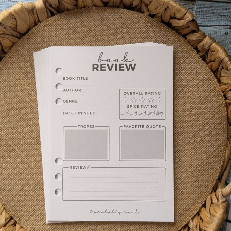 PS Book Review Journal Pages