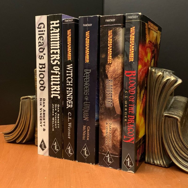 Warhammer Fantasy: Gilead’s Blood, Hammers of Ulric, Witch Finder, Defenders of Ulthuan, Bloodstorm, Blood of the Dragon, All First Printing
