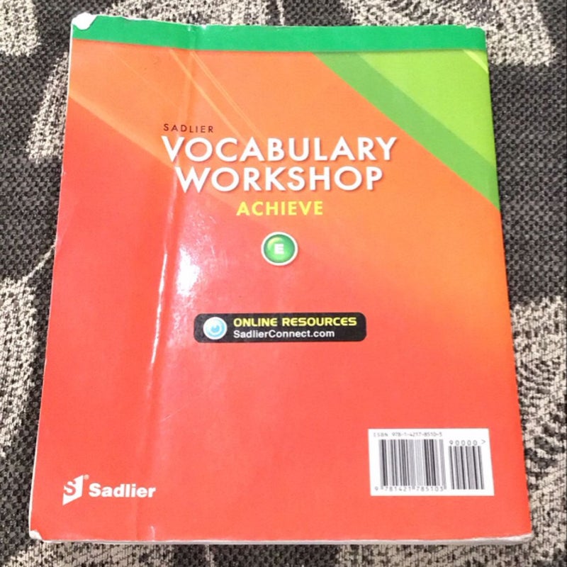 Sadlier Vocabulary Workshop Achieve - Level E