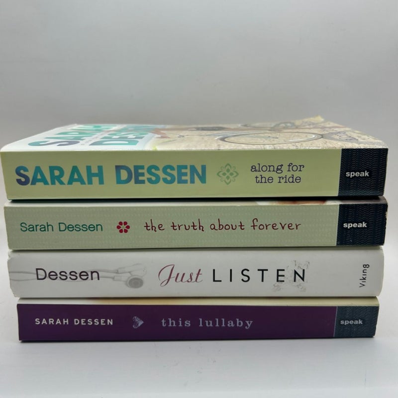 Sarah Dessen Bundle: Young Adult Fiction- The Truth About Forever, Along for the Ride, Just Listen, This Lullaby