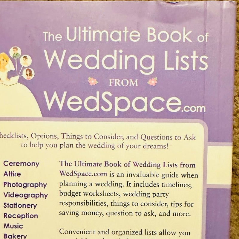 The Ultimate Book of Wedding Lists from WedSpace. com