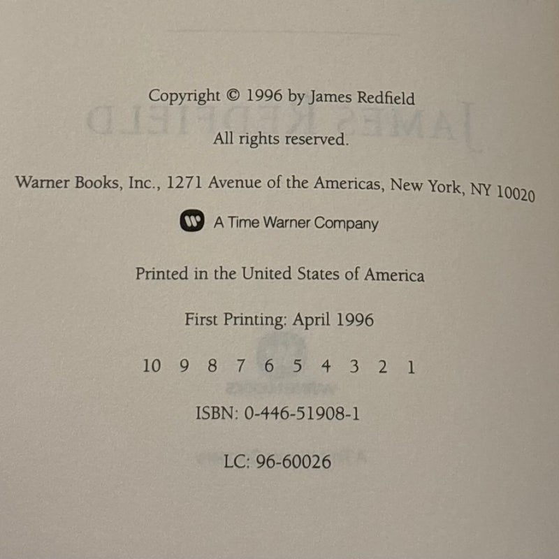 The Tenth Insight : Holding the Vision by James Redfield 1996 First Printing