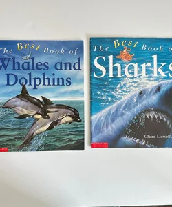 Whales, Dolphins, and Sharks book bundle, 2 books