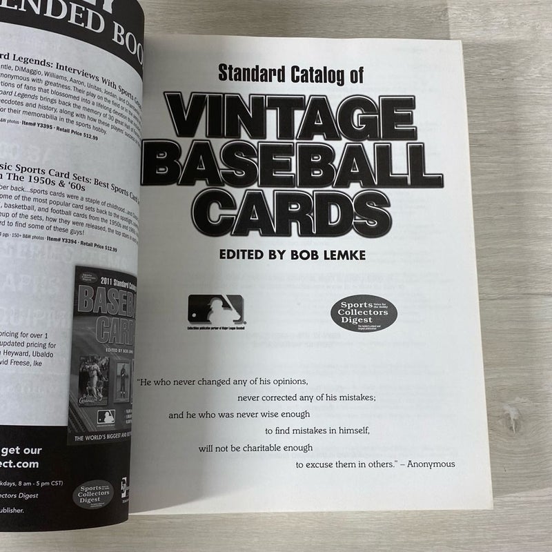 Standard Catalog of Vintage Baseball Cards