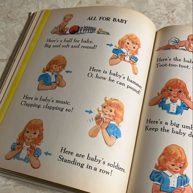 Picture dictionary, abc’s and telling time, counting rhymes, riddles and finger plays