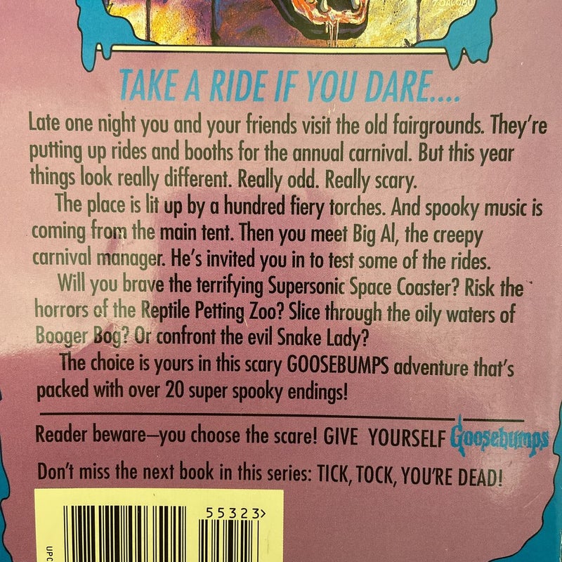 Goosebumps Reader Beware: Escape from the Carnival of Horrors (***SIGNED BY R.L. STINE, First Edition First Printing)