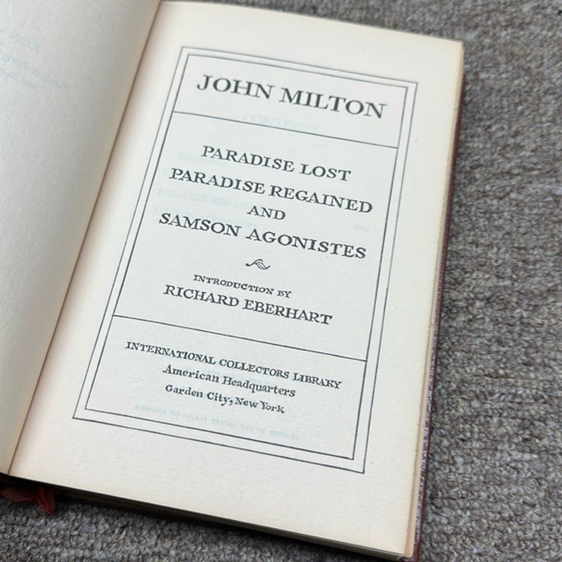 Paradise, lost, paradise regained, and Samson agonistes 