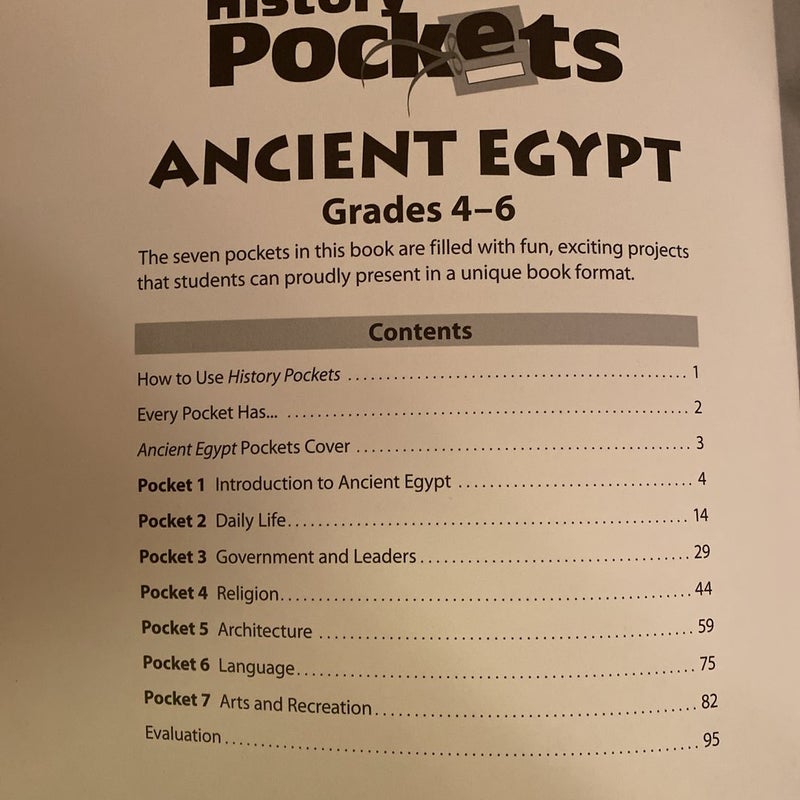 Ancient Egypt History Pockets Grade 4-6+