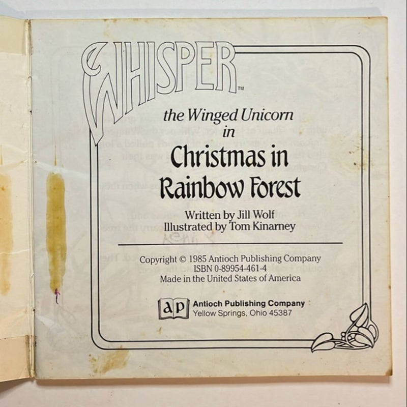 Christmas in Rainbow Forest Starring Whisper the Winged Unicorn