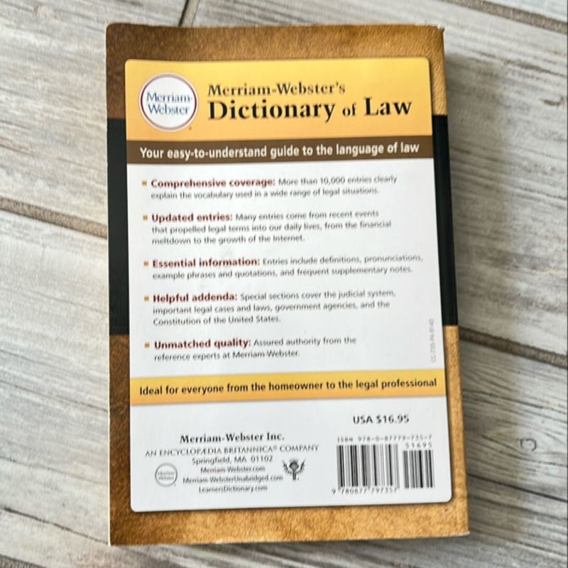 Merriam-Webster's Dictionary of Law