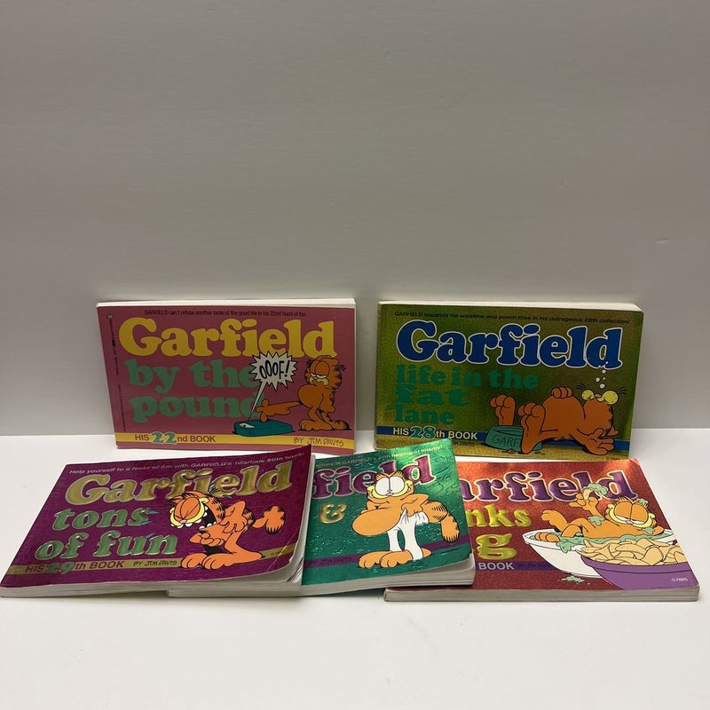 1990’s Garfield (5 Book) Bundle: (Garfield By The Pound, Garfield Life In The Fat Lane, Garfield Tons of Fun, Garfield Bigger & Better, Garfield Thinks Big) 