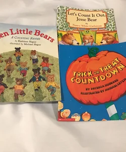 Counting Book Bundle - Trick or Treat Countdown, Ten Little Bears, Let’s Count It Out Jesse Bear