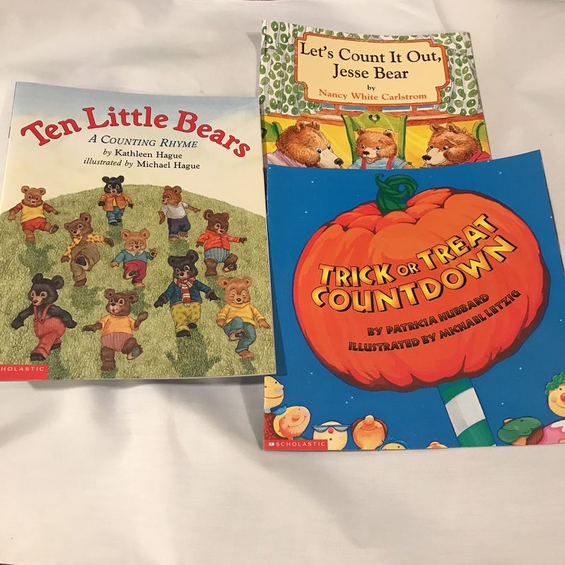 Counting Book Bundle - Trick or Treat Countdown, Ten Little Bears, Let’s Count It Out Jesse Bear