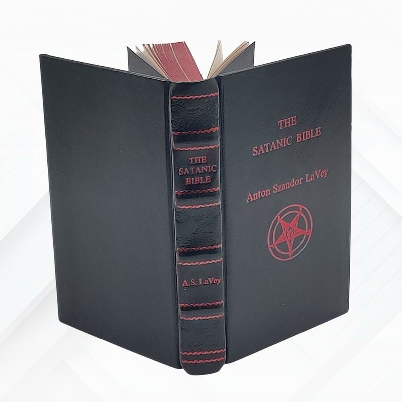 The Satanic Bible by Anton S. LaVey, leather-bound