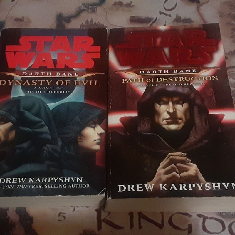 2 Darth Bane Star Wars book lot Path of Destruction / Dynasty of Evil