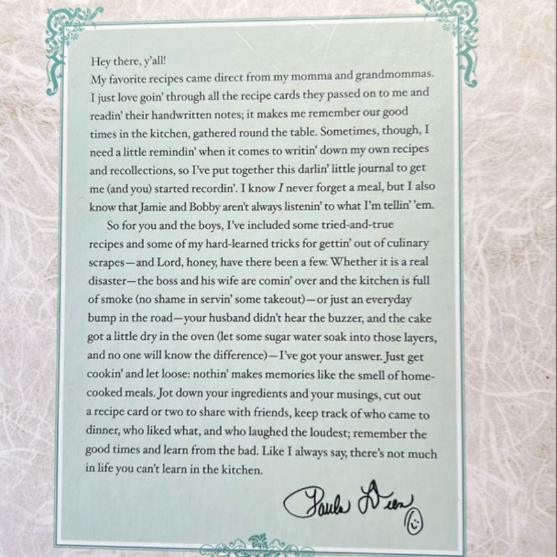 Paula Deen's Kitchen Wisdom and Recipe Journal