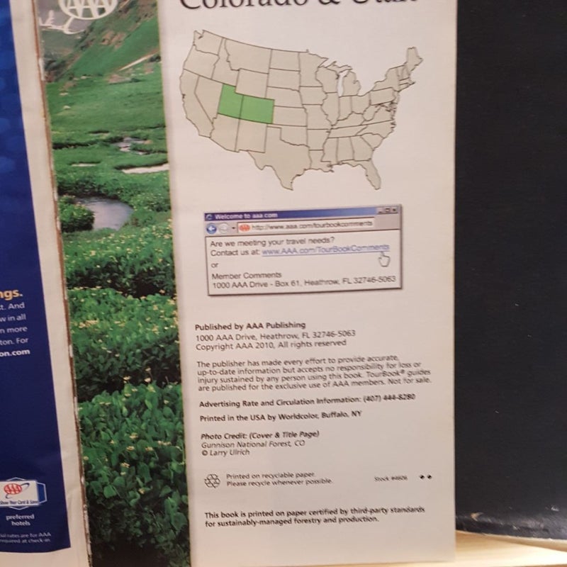 AAA Colorado and Utah tour Book 2010 Edition