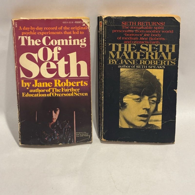 Jane Roberts Lot Of 2 "The Coming Of Seth" And "Seth Material" Vintage