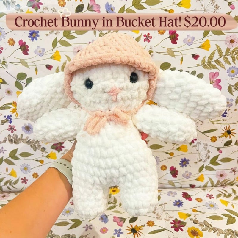 Crochet Bunny in Bucket Hat