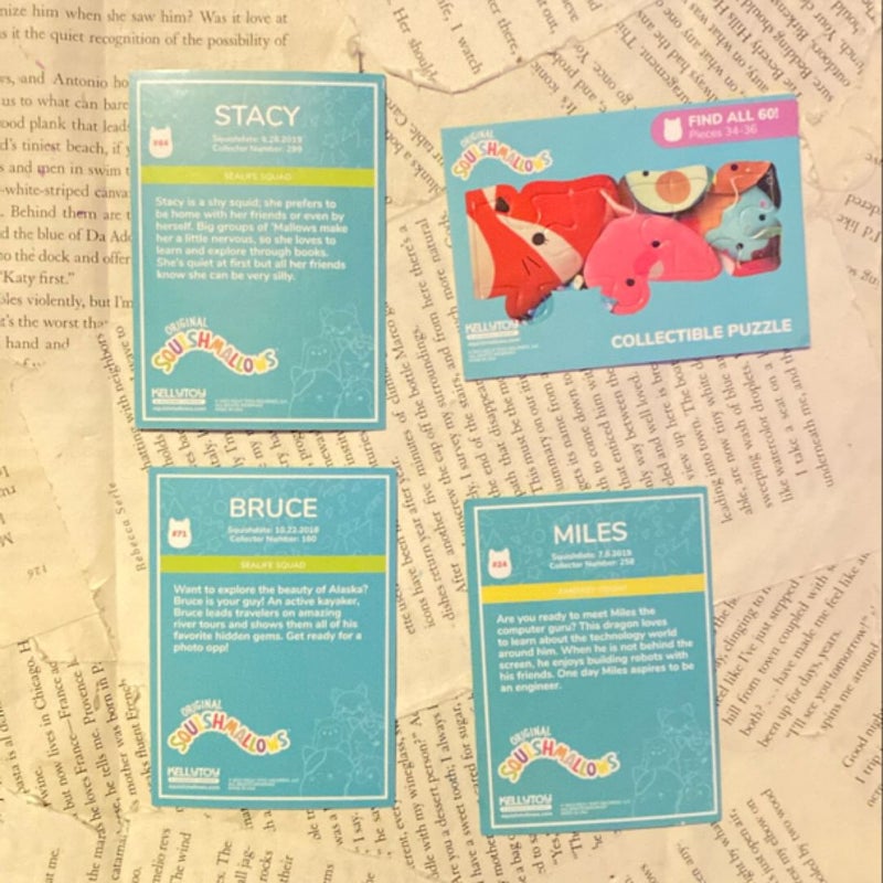 Fantasy & Sea Life squishmallow collectible cards (includes collectible puzzle) 