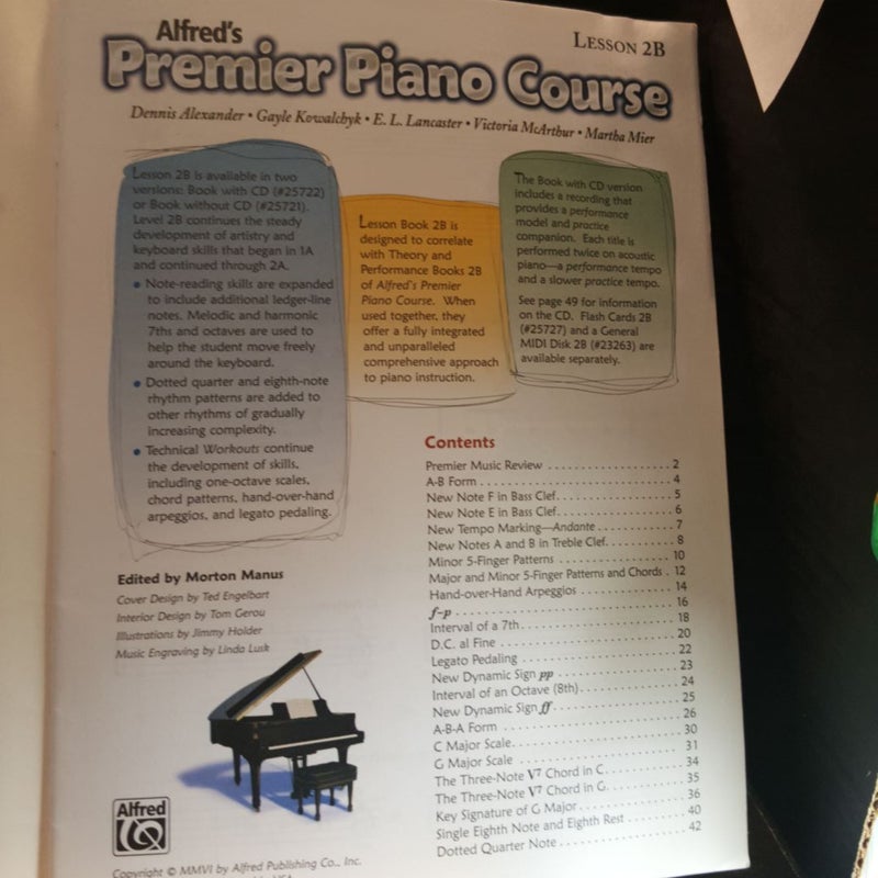 Premier Piano Course Lesson Book, Bk 2B