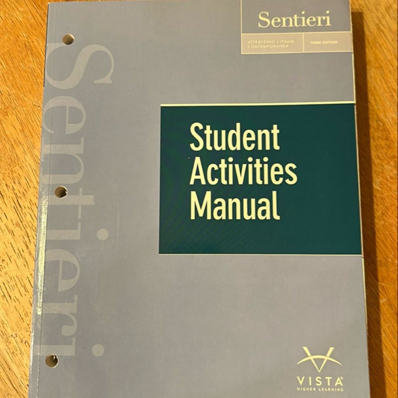 Sentieri Student Activities Manual (3rd Edition)
