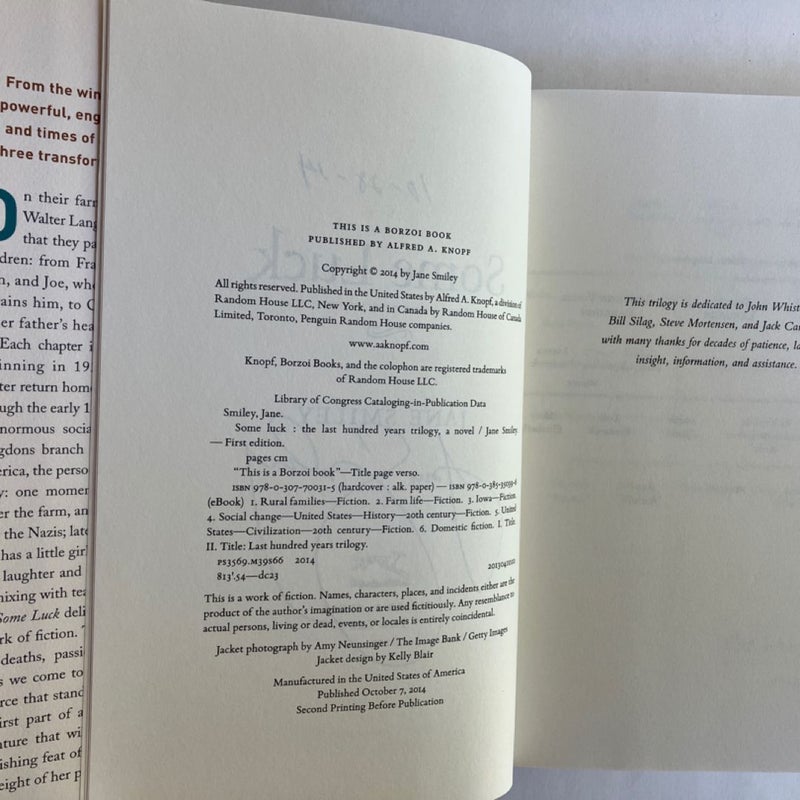 Some Luck (SIGNED); A Thousand Acres