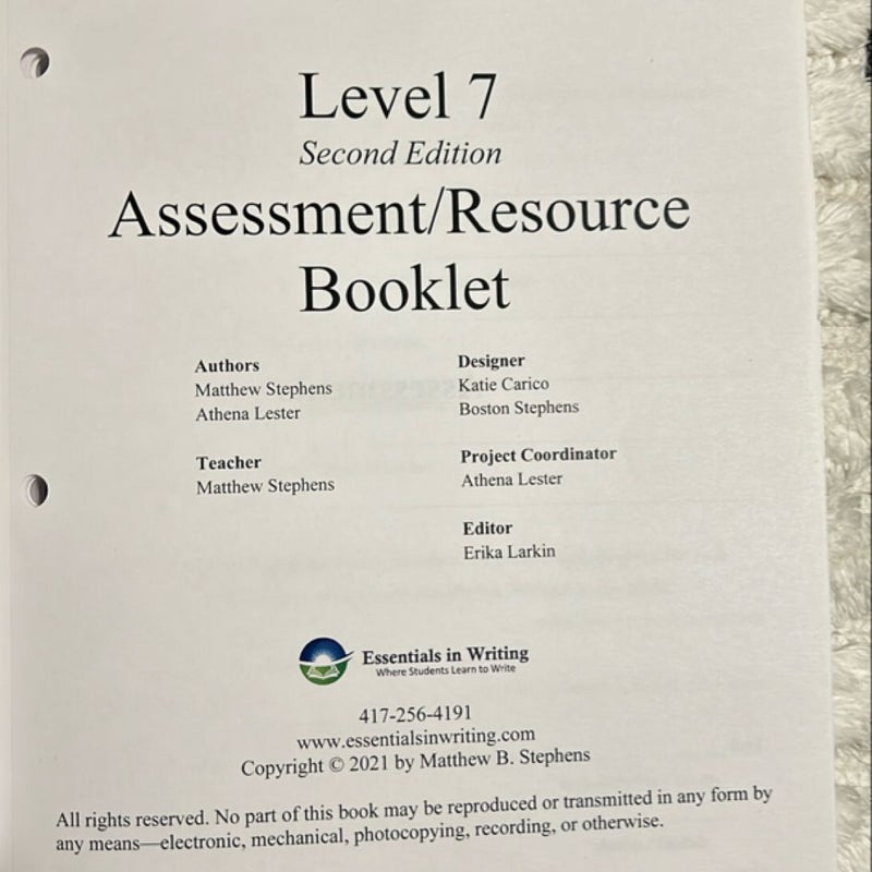 Essentials in Writing Second Edition Level 7 Textbook