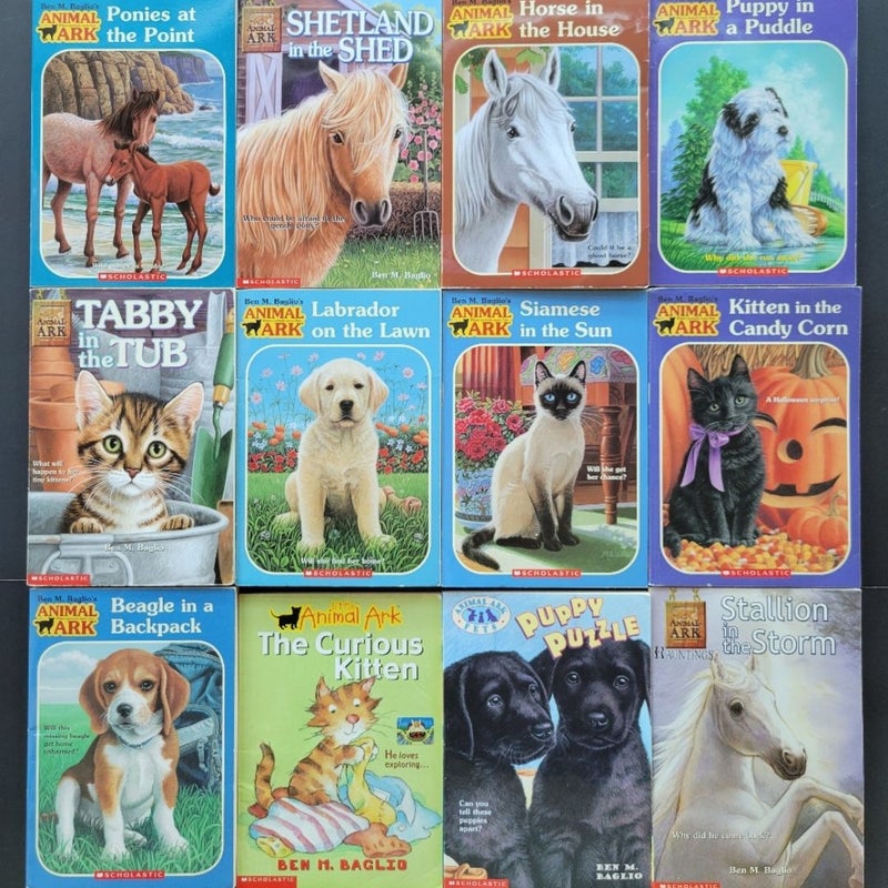 ANIMAL ARK BOOKS LOT OF 14 BEN M. BAGLIO PET DOG CATS HORSE PONY PUZZLE HAUTINGS