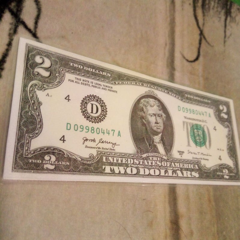 Laminated Fake $ Bookmarks (4)