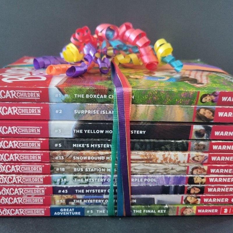 THE BOXCAR CHILDREN LOT OF 10 VINTAGE BOOKS GERTRUDE CHANDLER WARNER & SPEC. ED.