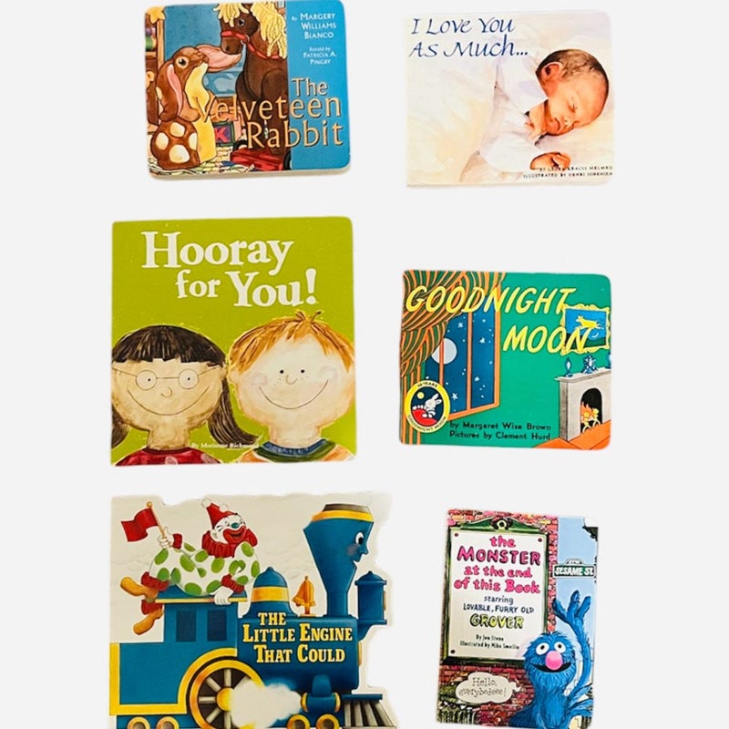 Board Book Bundle of 6: The Velveteen Rabbit, I Love You As Much, Hooray For You!, Goodnight Moon, The Little Engine That Could, The Monster At The End Of This Book